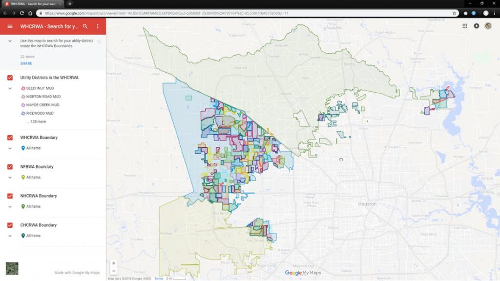Districts in WHCRWA West Harris County Regional Water Authority