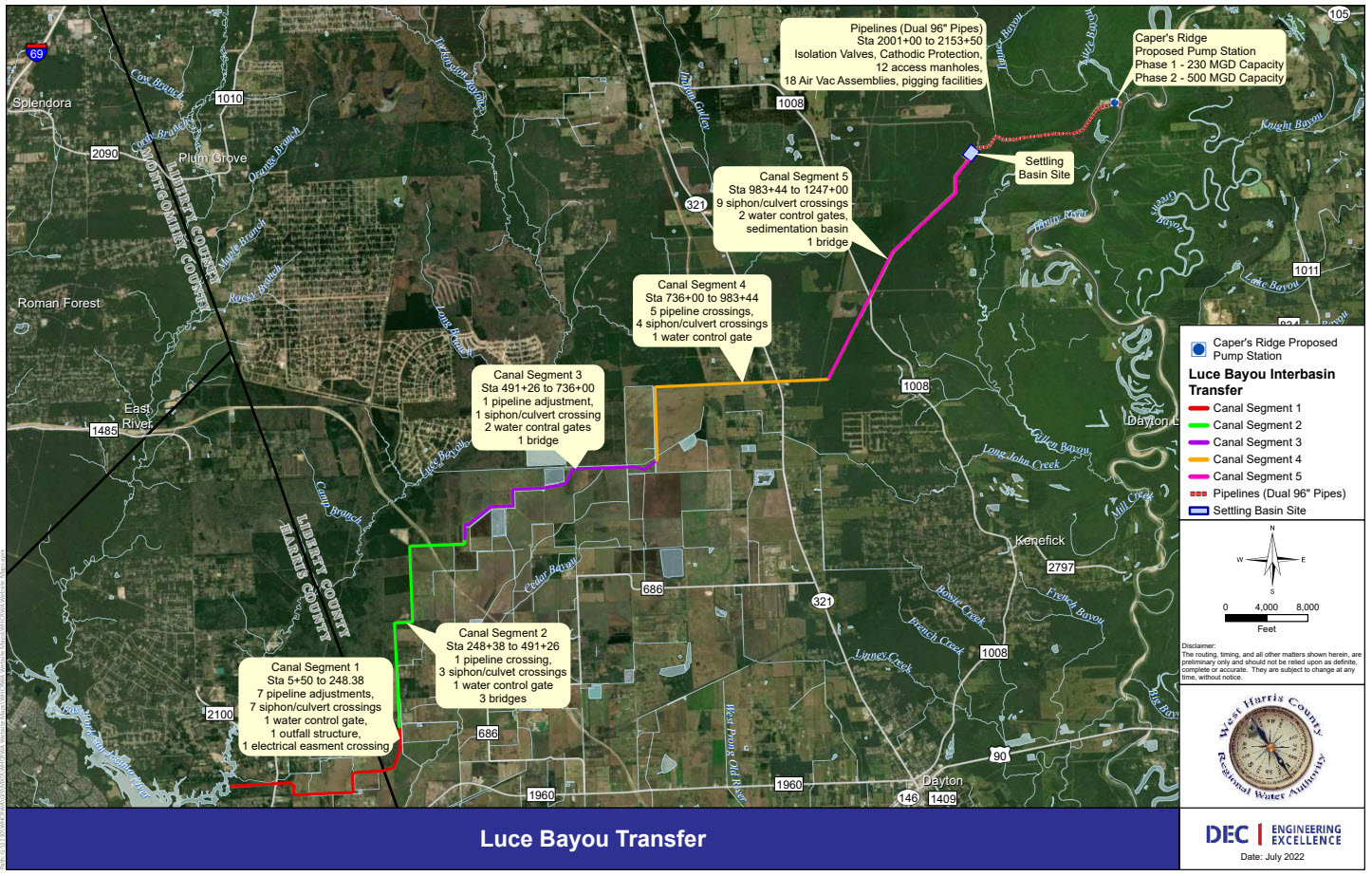 Luce Bayou Interbasin Trasnfer Project Map