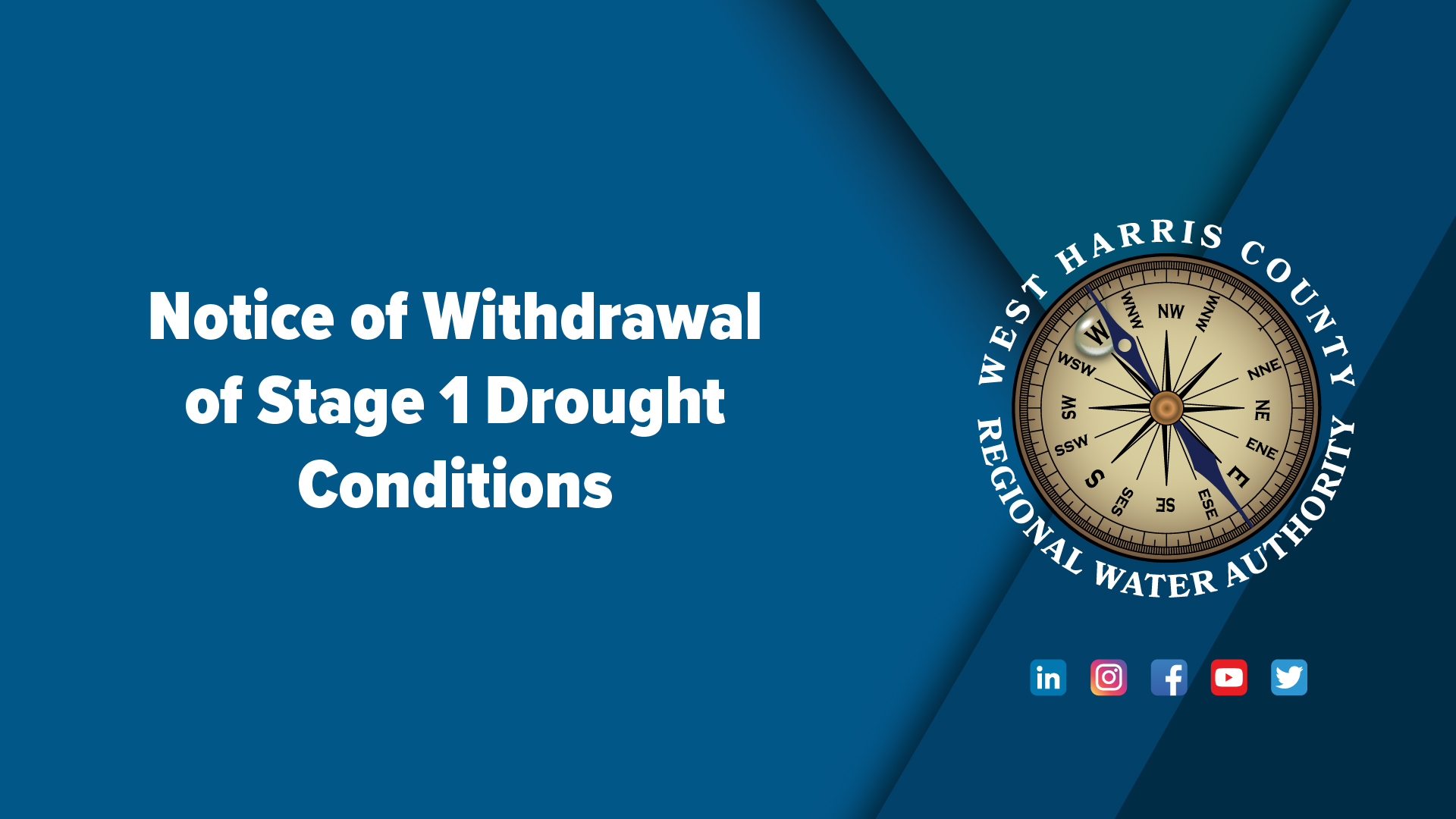 Notice of Withdrawal of Stage 1 Drought Conditions