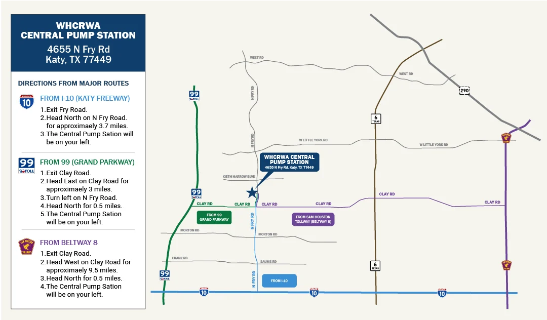 Map to the WHCRWA Central Pump Station